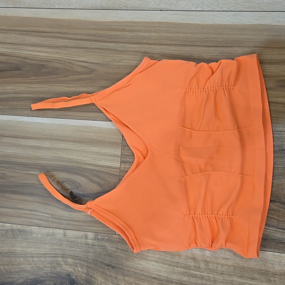 Pre-loved Free People Movement Orange Ruched Camisole Top